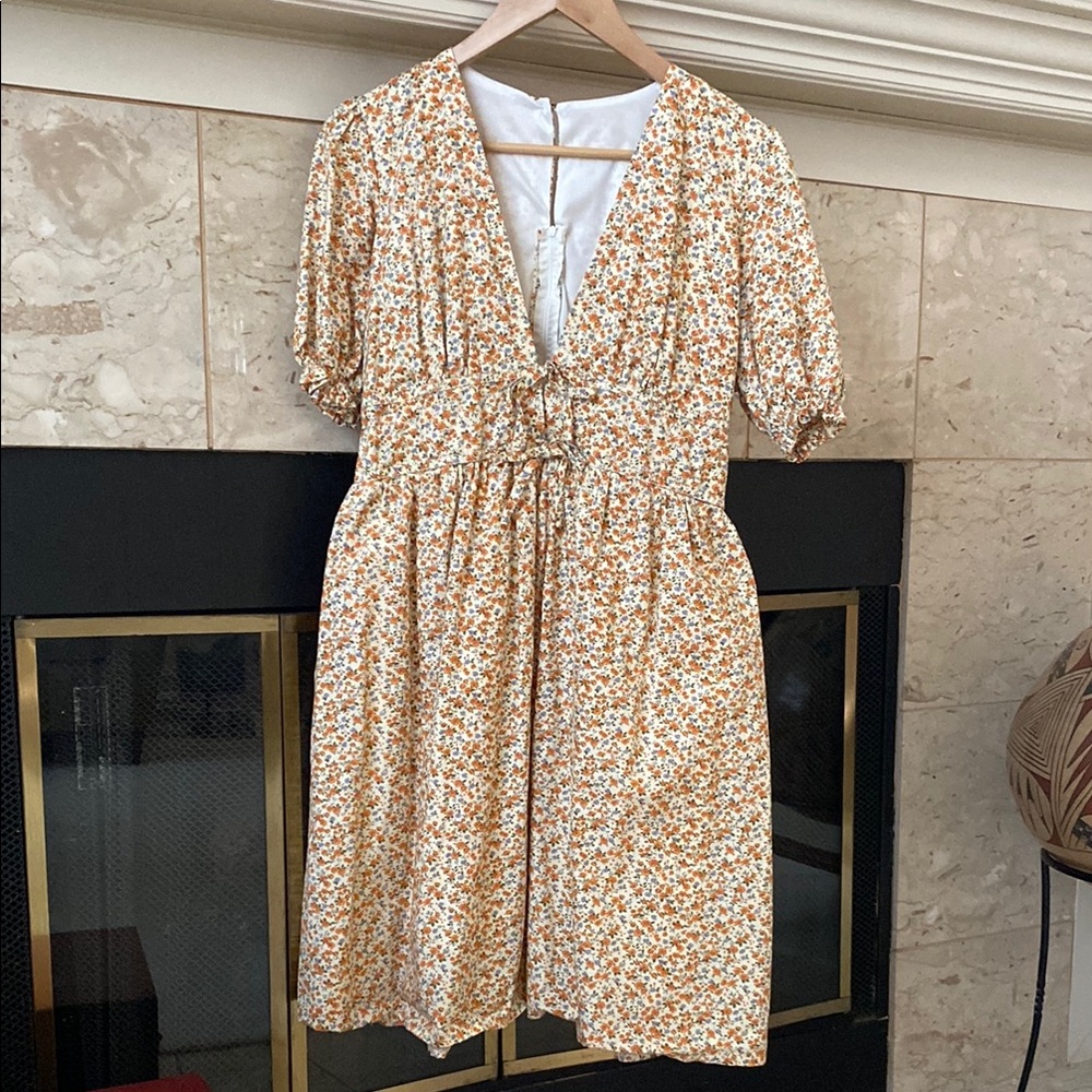 Floral Ruched Puff Sleeve Mini Sundress